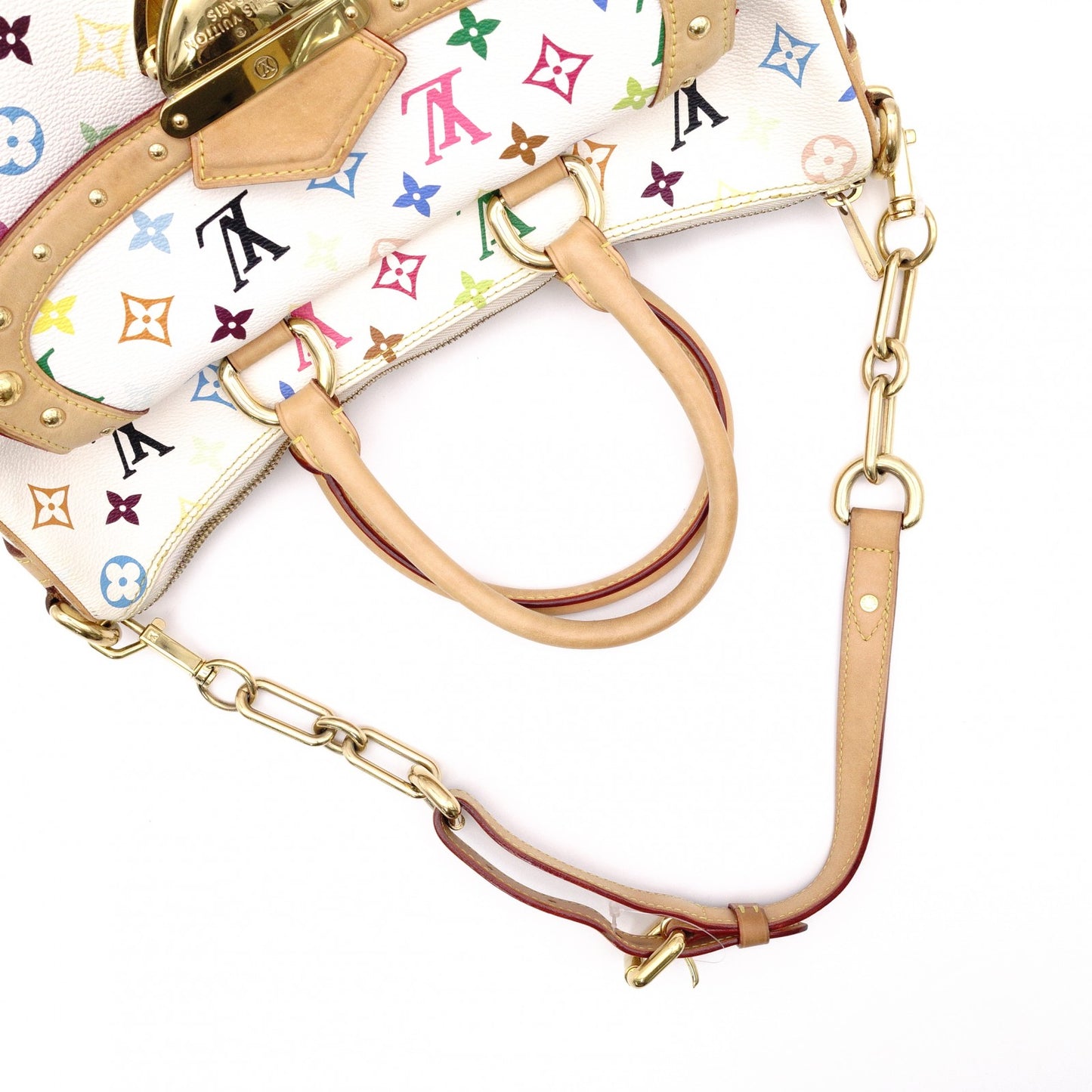 LOUIS VUITTON Rita Monogram Multicolor Tote Bag, PVC, Multicolor, 2-Way, White