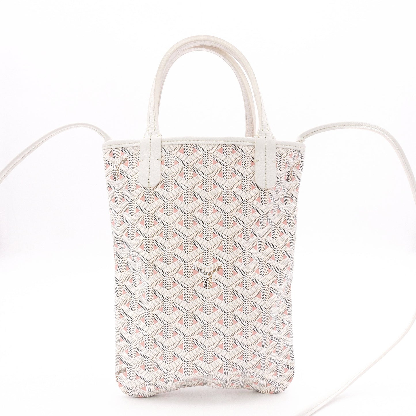 GOYARD Poitiers Clairvoix Shoulder Bag, PVC/Leather, White, 2-Way Crossbody