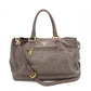 PRADA BN2103 Tote Bag, Leather, Grey, 2-way Shoulder Bag, Gold Hardware