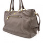 PRADA BN2103 Tote Bag, Leather, Grey, 2-way Shoulder Bag, Gold Hardware