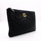 GUCCI GG Marmont Clutch Bag, Leather, Black, GG Logo, Gold Hardware, Comes with Box and Pouch