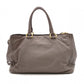 PRADA BN2103 Tote Bag, Leather, Grey, 2-way Shoulder Bag, Gold Hardware
