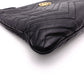 GUCCI GG Marmont Clutch Bag, Leather, Black, GG Logo, Gold Hardware, Comes with Box and Pouch