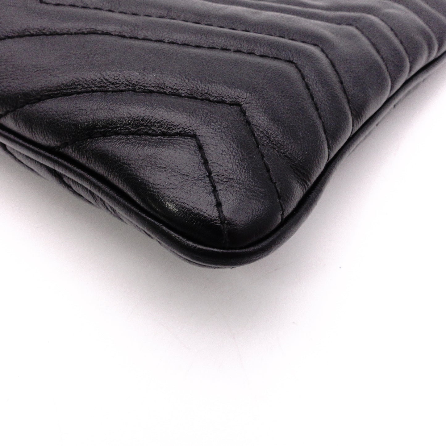 GUCCI GG Marmont Clutch Bag, Leather, Black, GG Logo, Gold Hardware, Comes with Box and Pouch