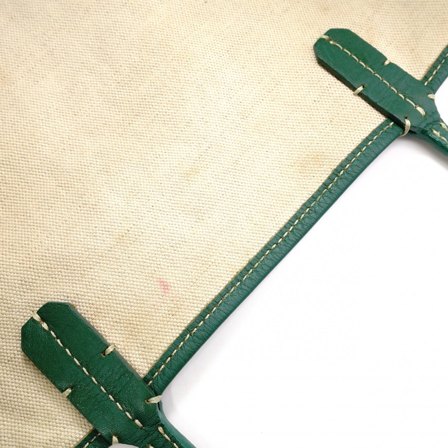 GOYARD Saint Louis PM Tote Bag, PVC and Leather, Green, with Pouch