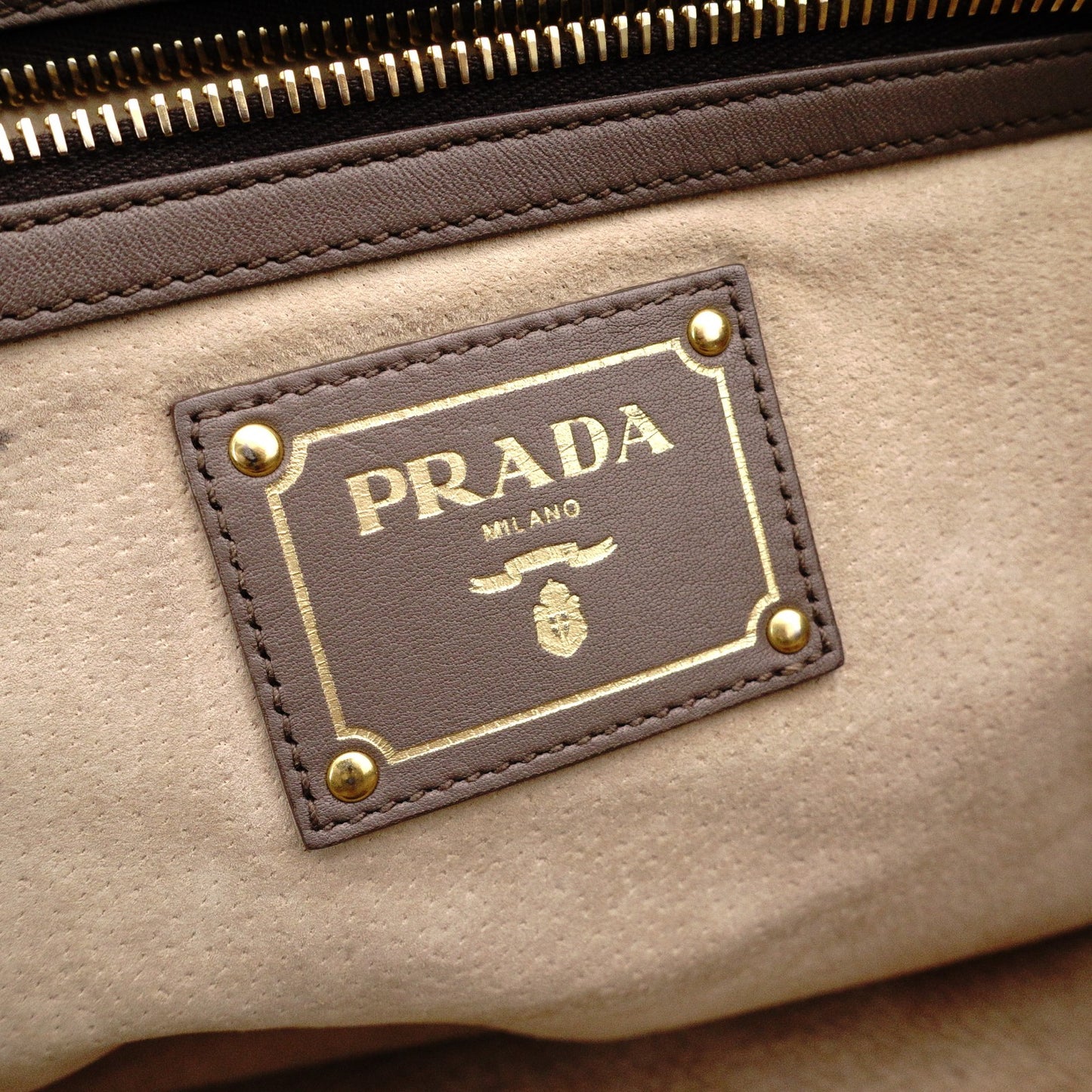 PRADA BN2103 Tote Bag, Leather, Grey, 2-way Shoulder Bag, Gold Hardware