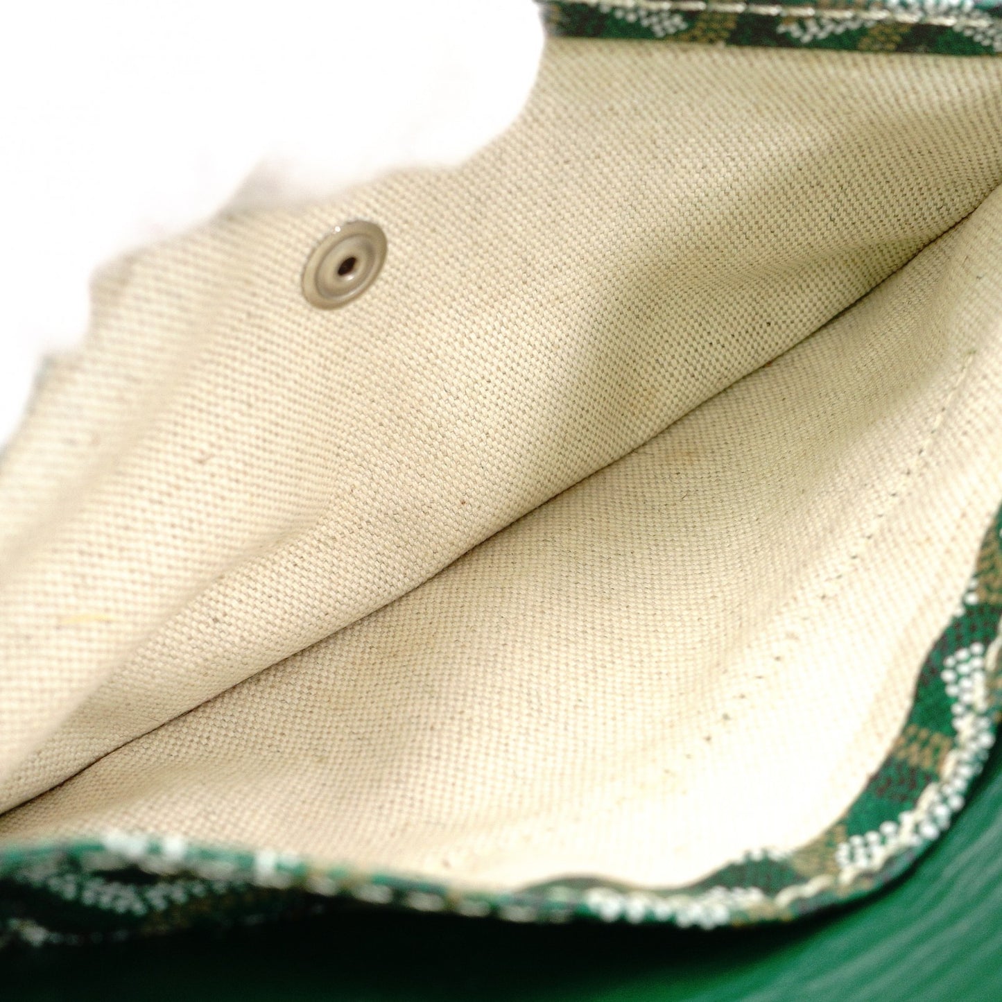 GOYARD Saint Louis PM Tote Bag, PVC and Leather, Green, with Pouch