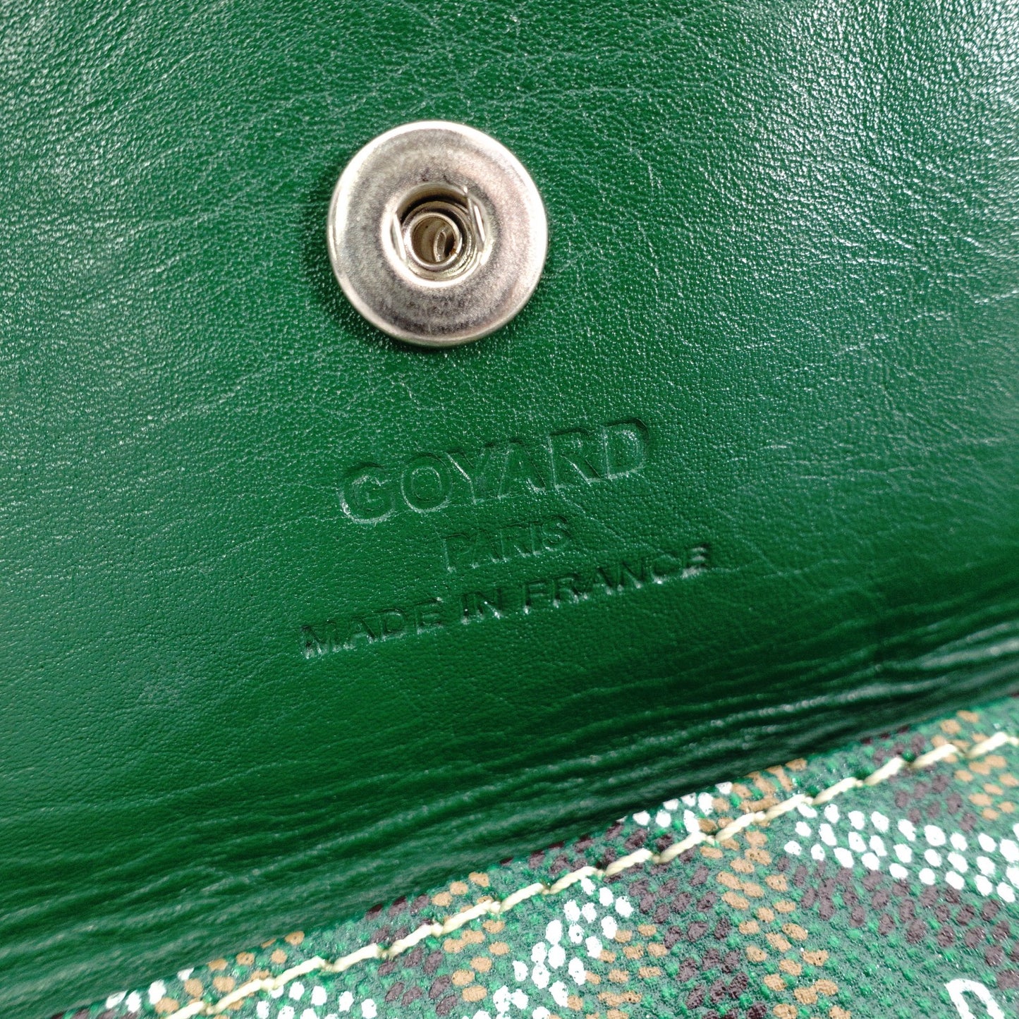 GOYARD Saint Louis PM Tote Bag, PVC and Leather, Green, with Pouch