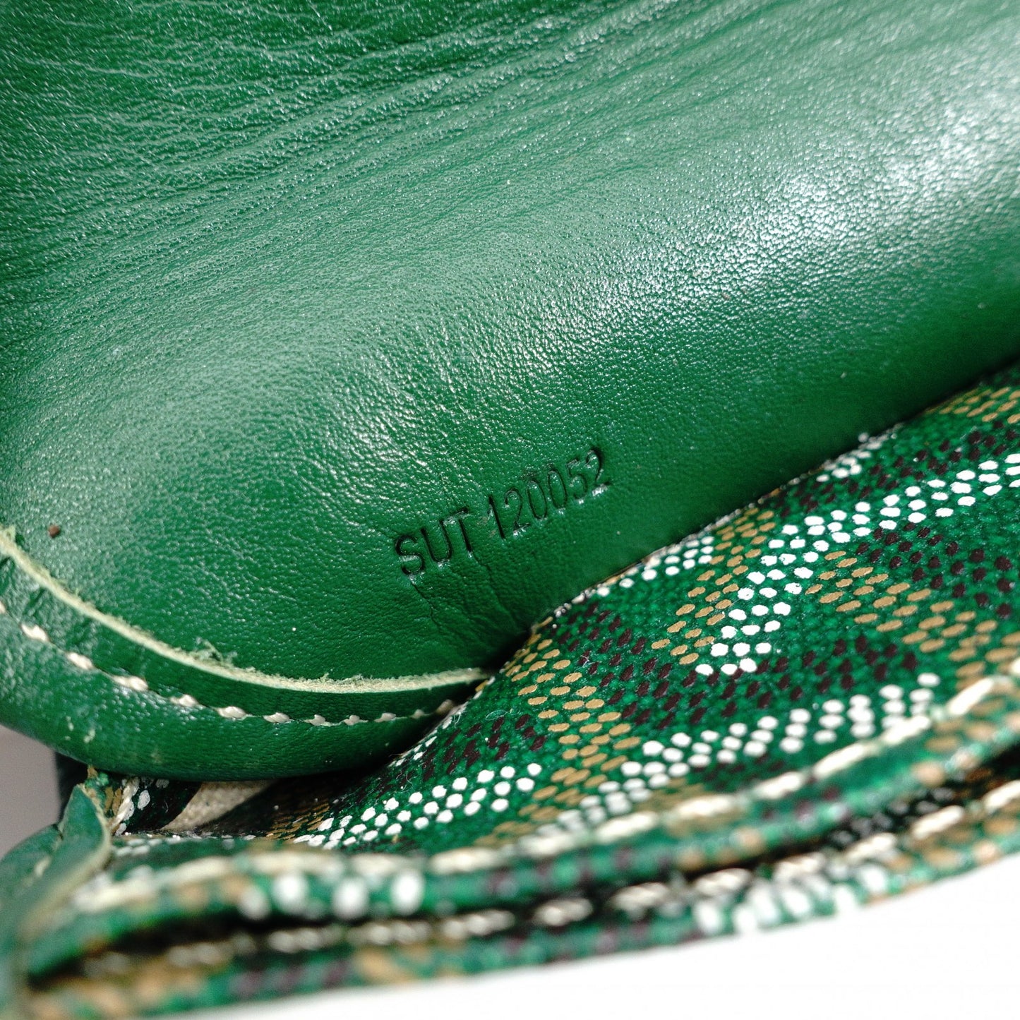 GOYARD Saint Louis PM Tote Bag, PVC and Leather, Green, with Pouch