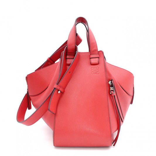 LOEWE Hammock Handbag, Medium, Leather, Red, 2-Way