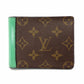 LOUIS VUITTON Monogram Multiple Macassar Wallet Brown x Green Men's Mini Wallet R801577