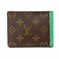 LOUIS VUITTON Monogram Multiple Macassar Wallet Brown x Green Men's Mini Wallet R801577