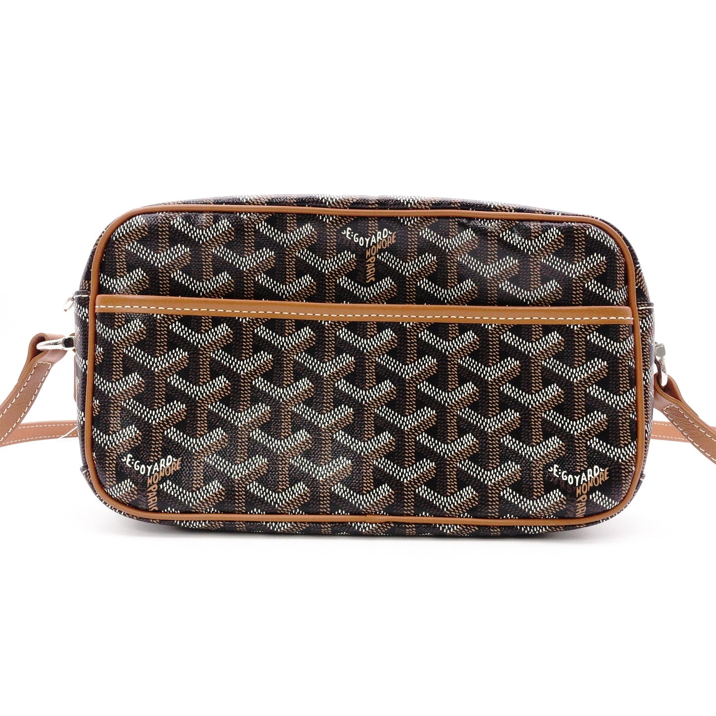 GOYARD Cup Vert Shoulder Bag, PVC/Leather, Black, Crossbody