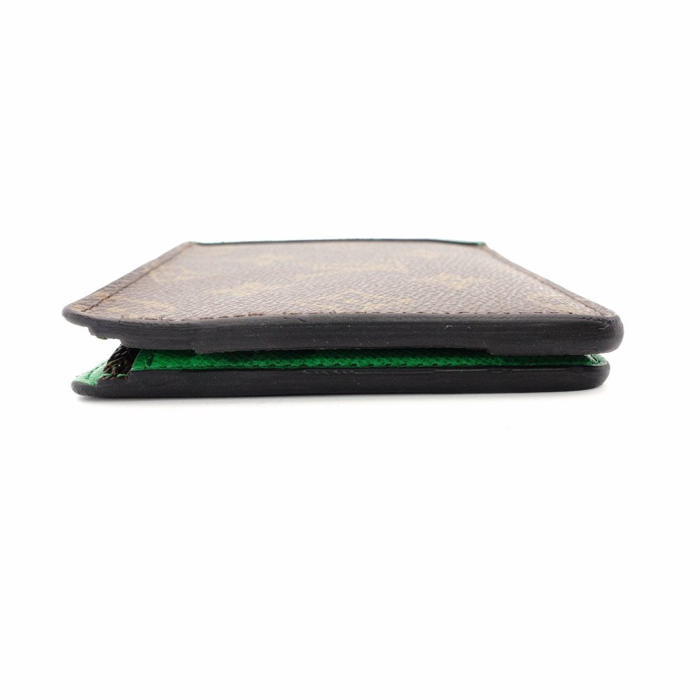 LOUIS VUITTON Monogram Multiple Macassar Wallet Brown x Green Men's Mini Wallet R801577