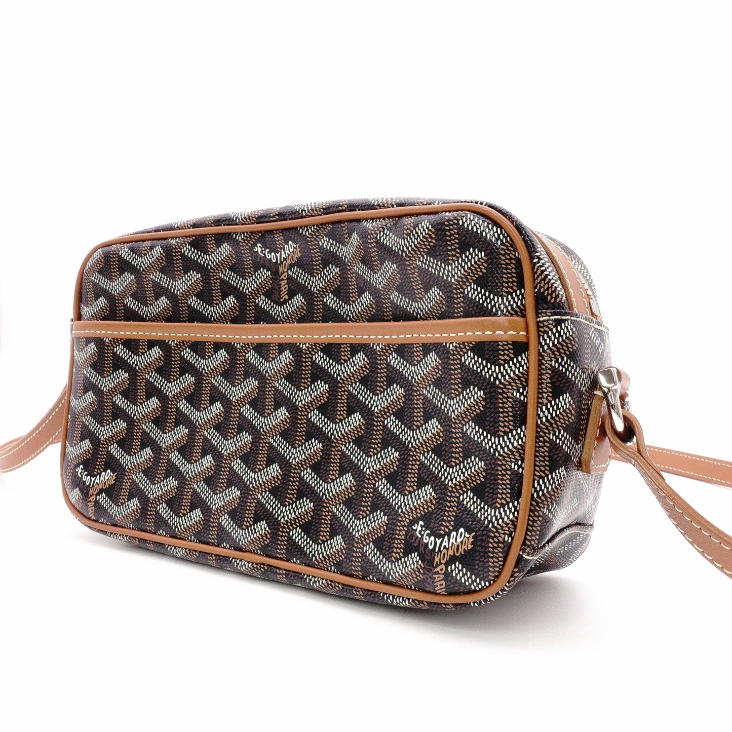 GOYARD Cup Vert Shoulder Bag, PVC/Leather, Black, Crossbody