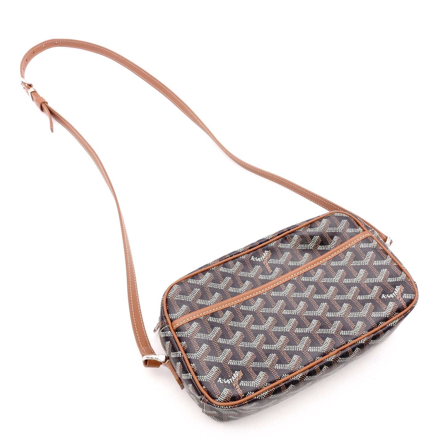 GOYARD Cup Vert Shoulder Bag, PVC/Leather, Black, Crossbody