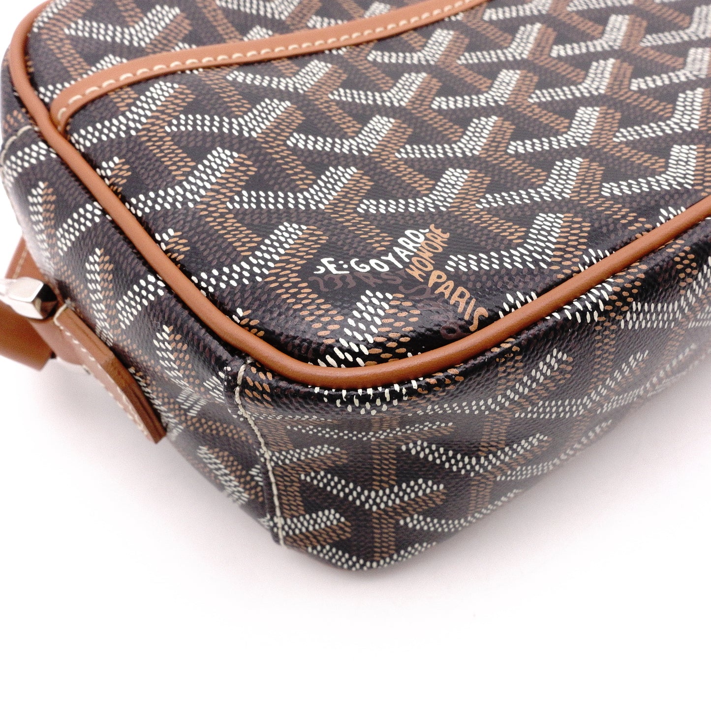 GOYARD Cup Vert Shoulder Bag, PVC/Leather, Black, Crossbody