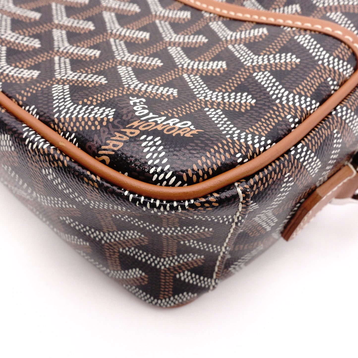 GOYARD Cup Vert Shoulder Bag, PVC/Leather, Black, Crossbody