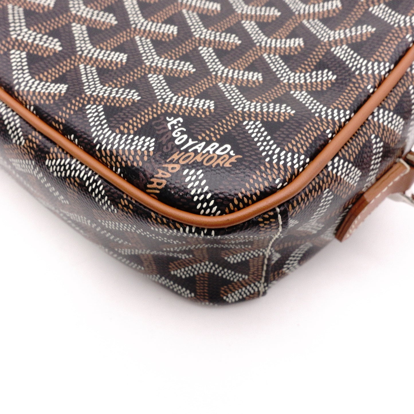 GOYARD Cup Vert Shoulder Bag, PVC/Leather, Black, Crossbody