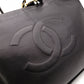 CHANEL Lambskin Chain Tote Bag with Coco Logo, Leather Shoulder Bag, Black, Vintage, Gold Hardware
