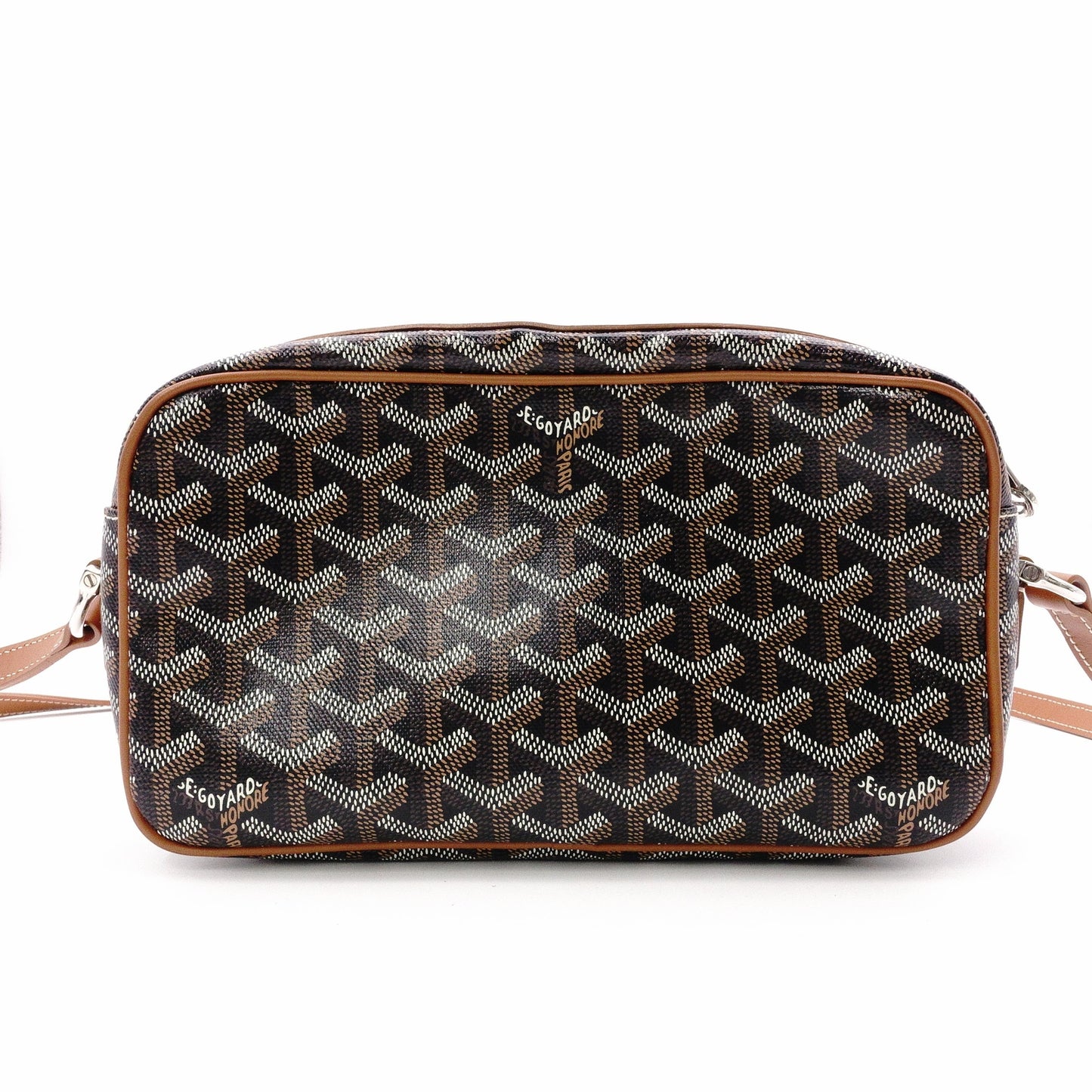 GOYARD Cup Vert Shoulder Bag, PVC/Leather, Black, Crossbody