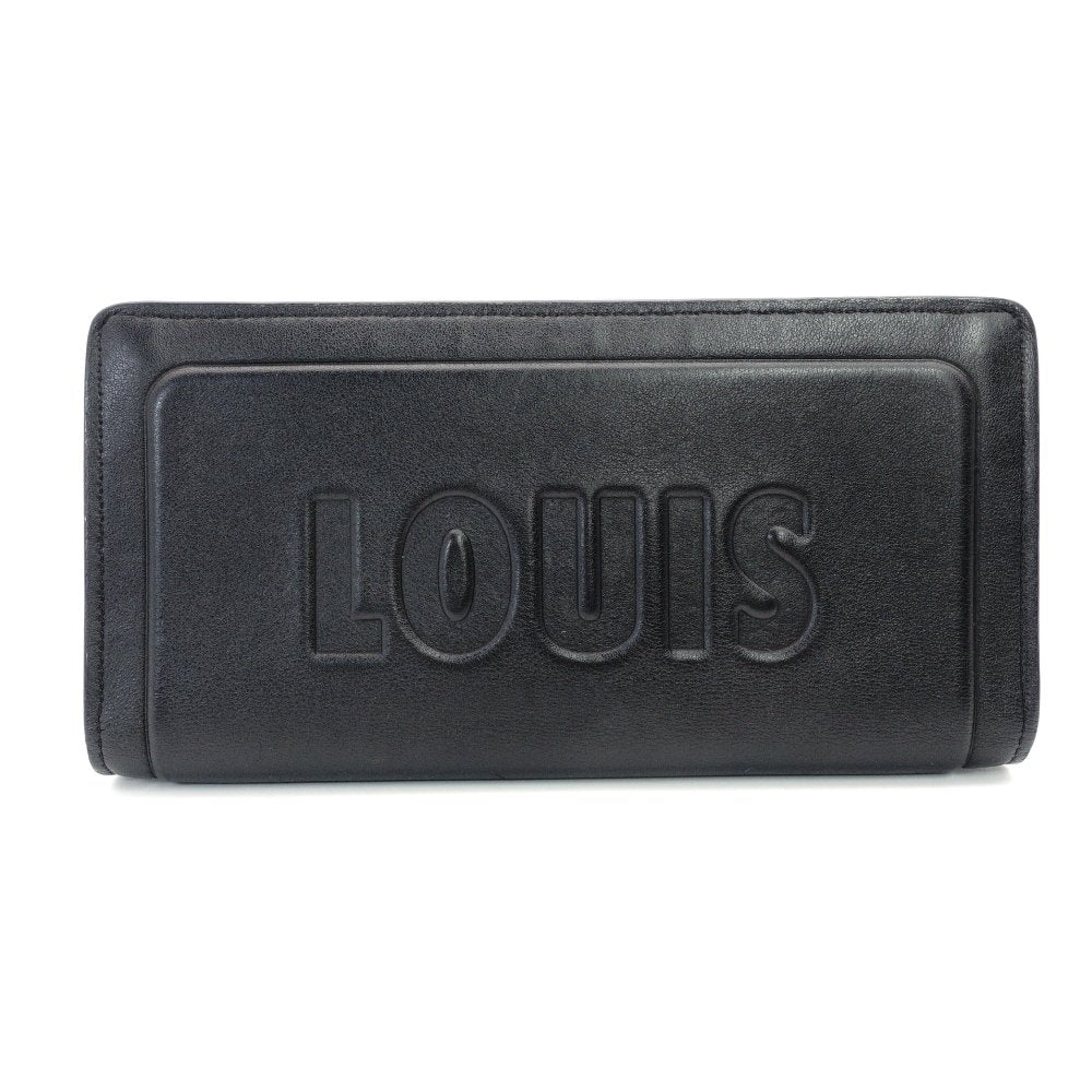 LOUIS VUITTON Portefeuille Braza Black Leather Black Long Wallet Logo Men's R8020020