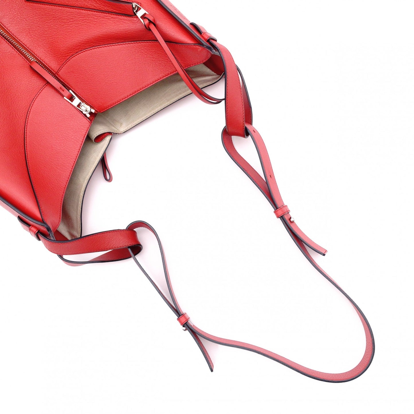 LOEWE Hammock Handbag, Medium, Leather, Red, 2-Way