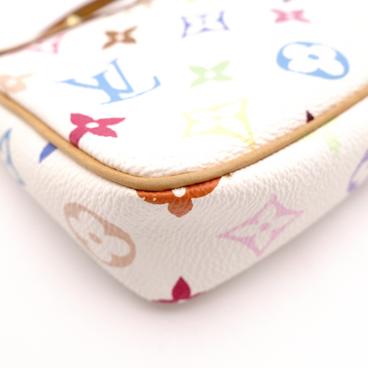 Louis Vuitton Pochette Accessoires Monogram Multicolore Shoulder Bag, White