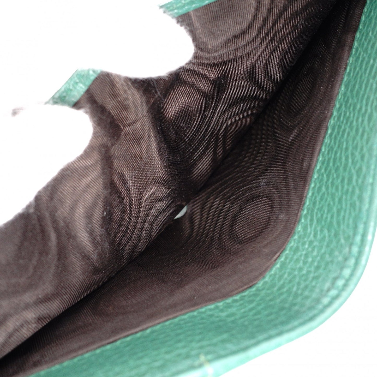 GUCCI Interlocking Bifold Wallet, Leather, Green, Gold Hardware