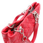 Christian Dior Lady Dior Soft Handbag, Leather, Red, Silver Hardware, CD Charm, Logo