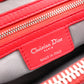 Christian Dior Lady Dior Soft Handbag, Leather, Red, Silver Hardware, CD Charm, Logo