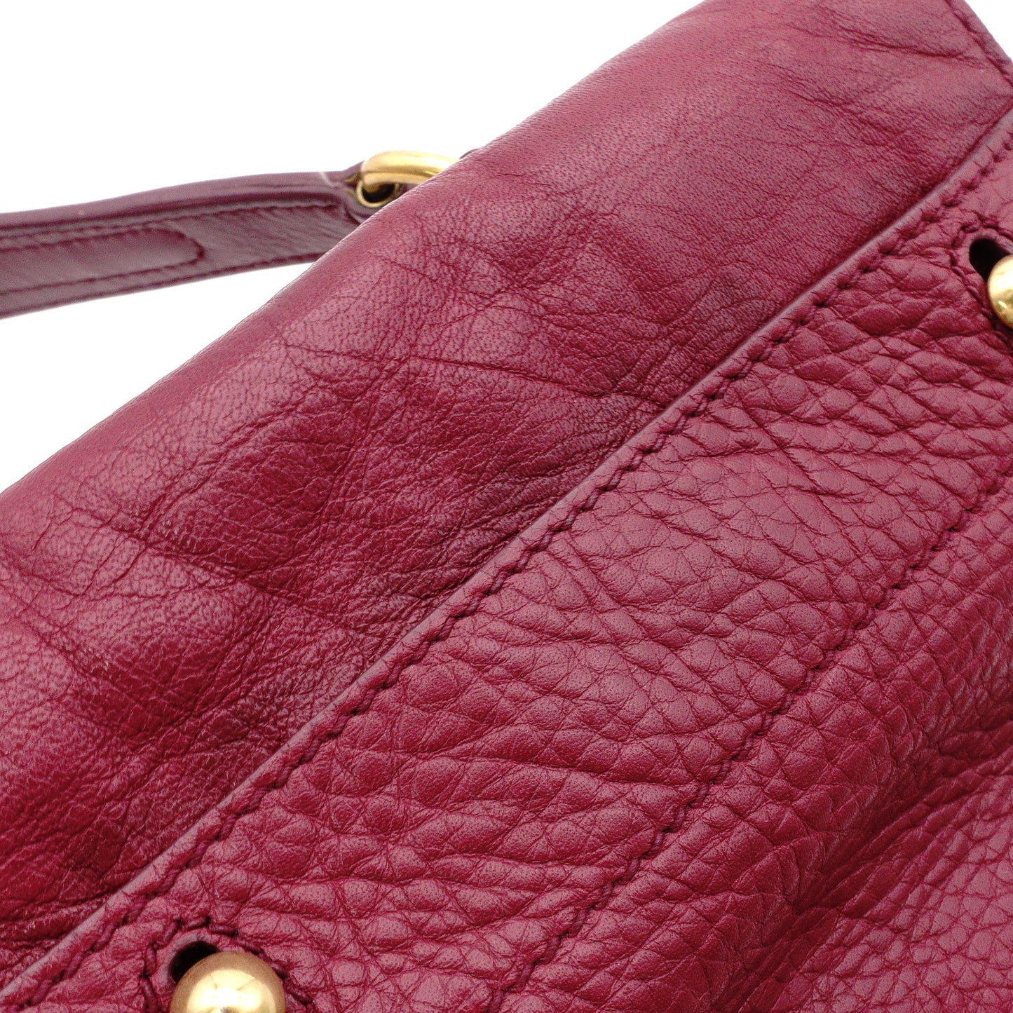 Yves Saint Laurent Muse To Handbag, Leather, Bordeaux, Gold Hardware, Vintage