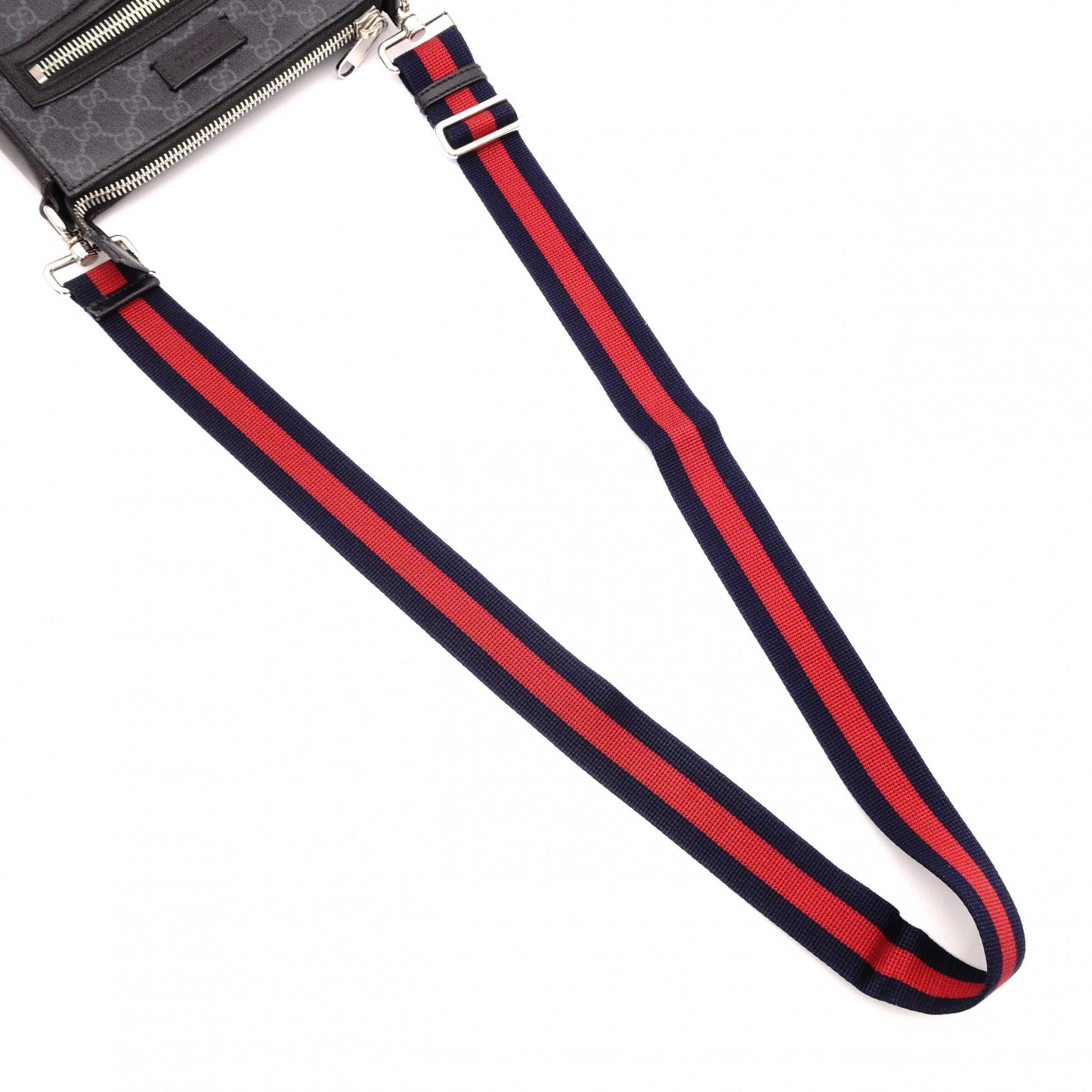 GUCCI GG Supreme Shoulder Bag, PVC/Leather, Grey, GG Logo, Men’s Crossbody Bag
