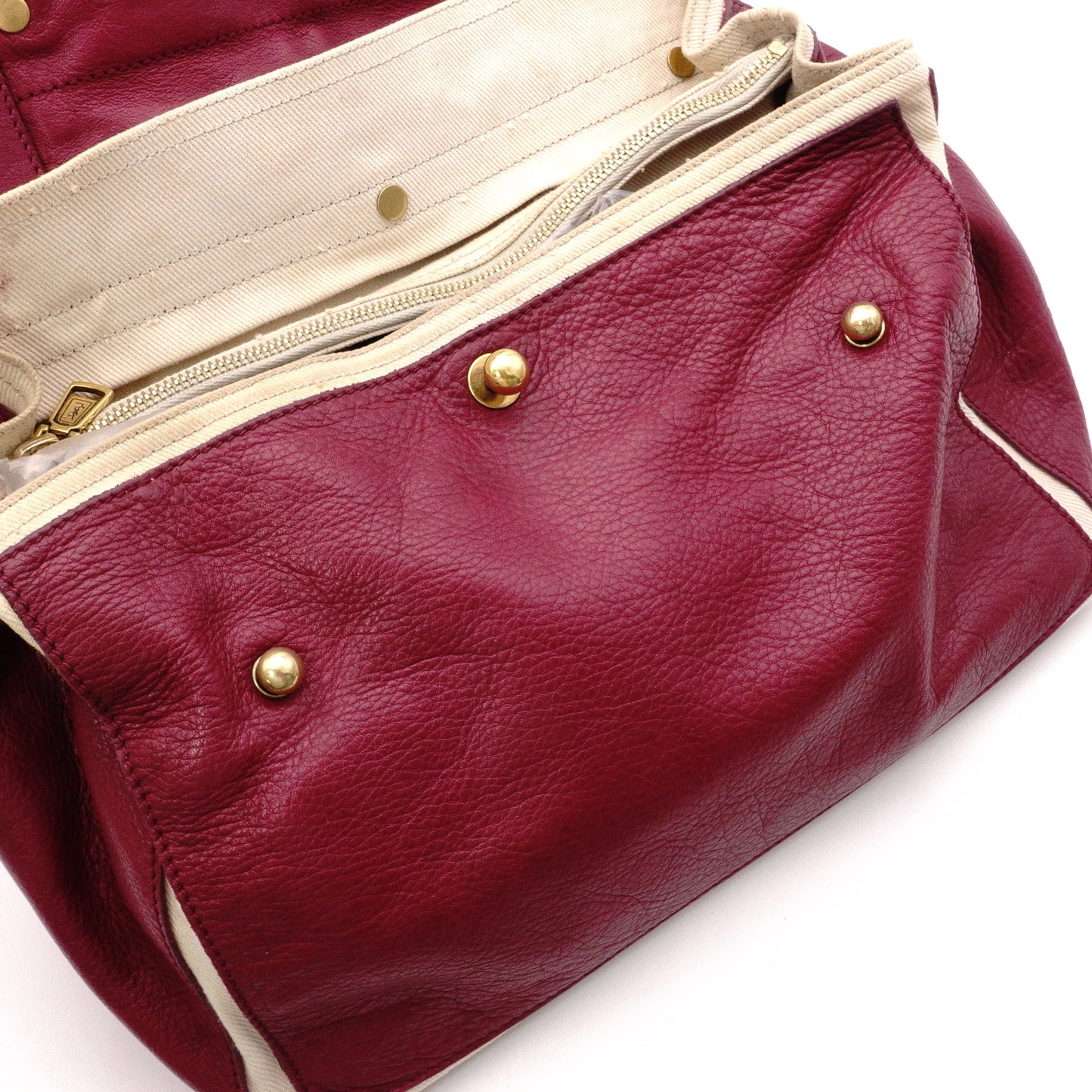 Yves Saint Laurent Muse To Handbag, Leather, Bordeaux, Gold Hardware, Vintage