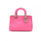 Christian Dior Diorissimo Handbag, Leather, Pink, 2-way, Silver Hardware