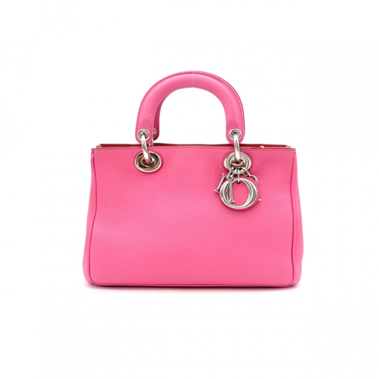 Christian Dior Diorissimo Handbag, Leather, Pink, 2-way, Silver Hardware