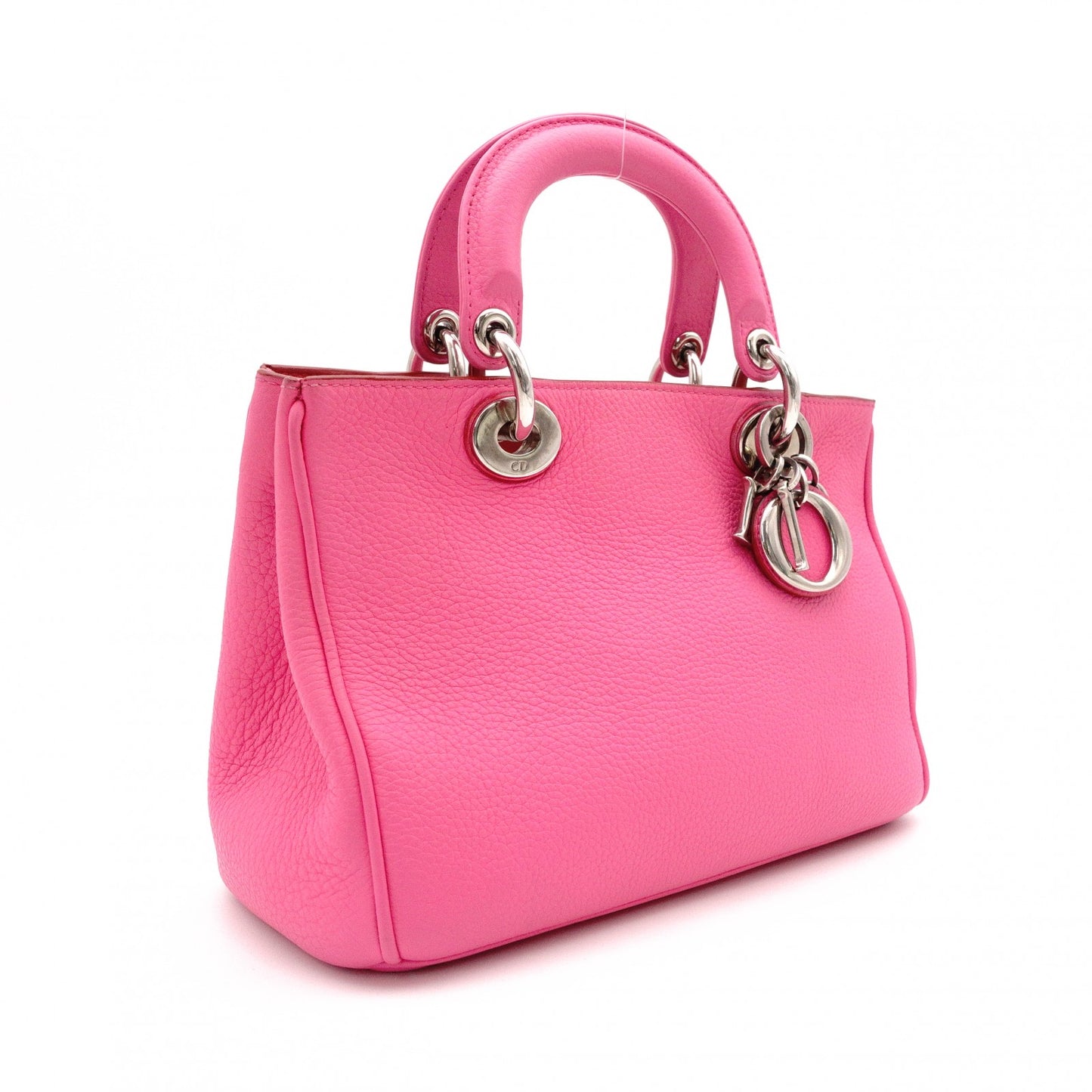 Christian Dior Diorissimo Handbag, Leather, Pink, 2-way, Silver Hardware