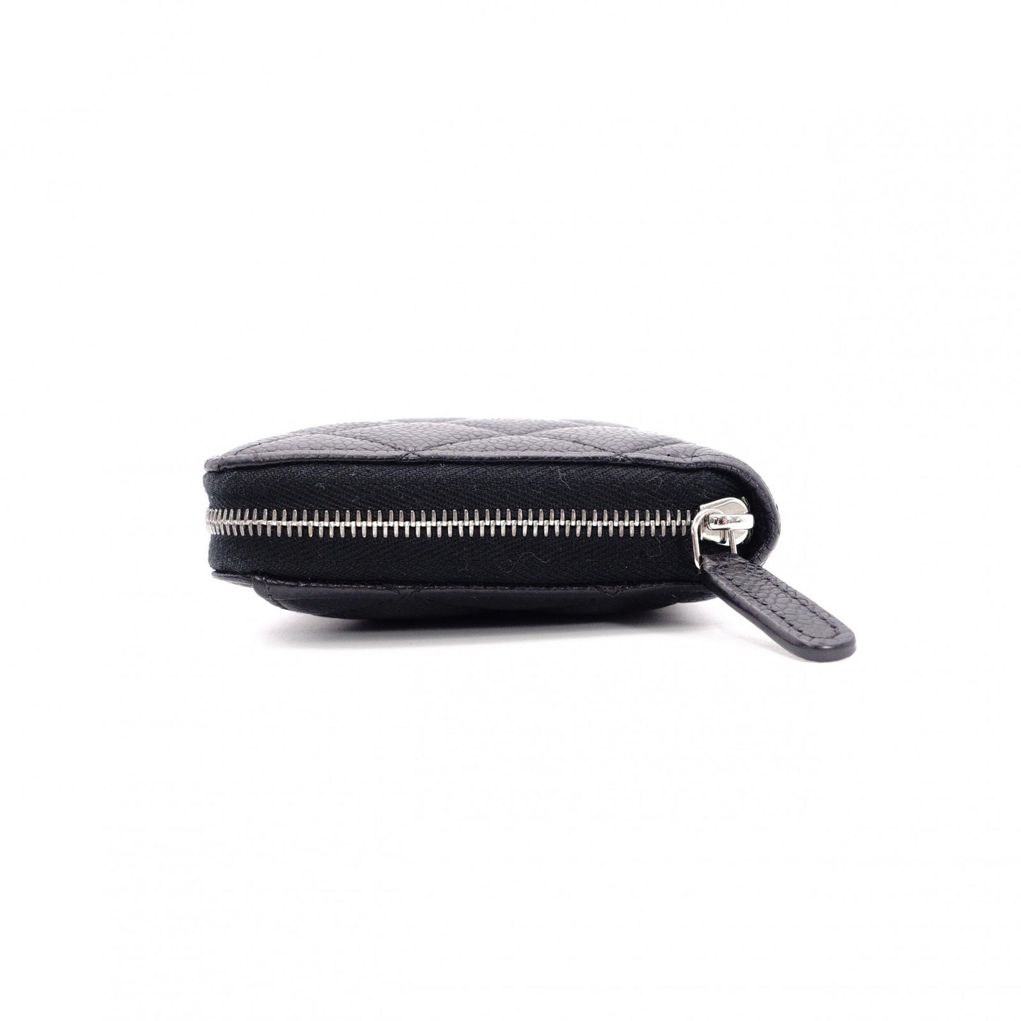 CHANEL Matelassé Long Wallet, Leather, Black, Silver Hardware