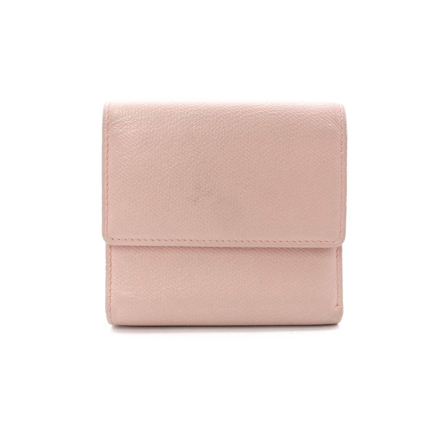 CHANEL Coco Logo Bifold Wallet, Leather, Pink, Women's, CC Logo, Gold Hardware