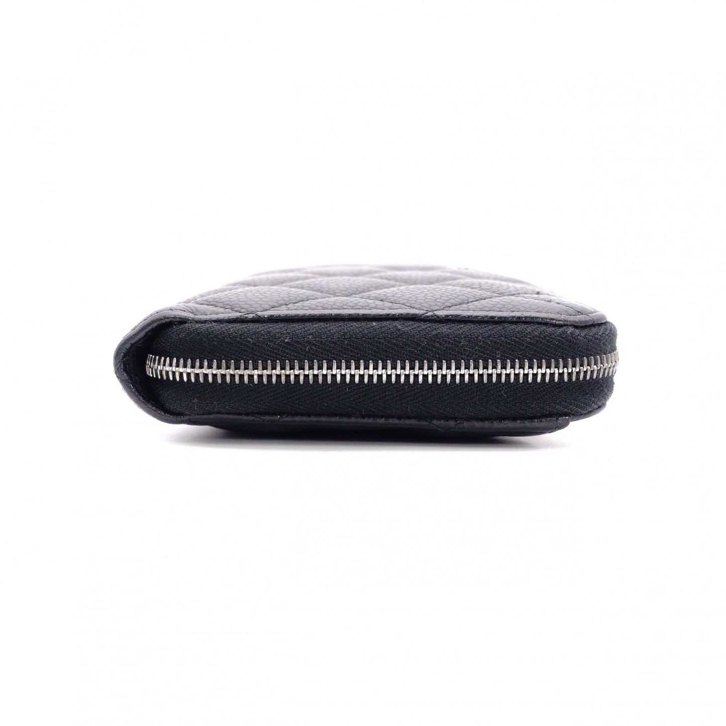 CHANEL Matelassé Long Wallet, Leather, Black, Silver Hardware