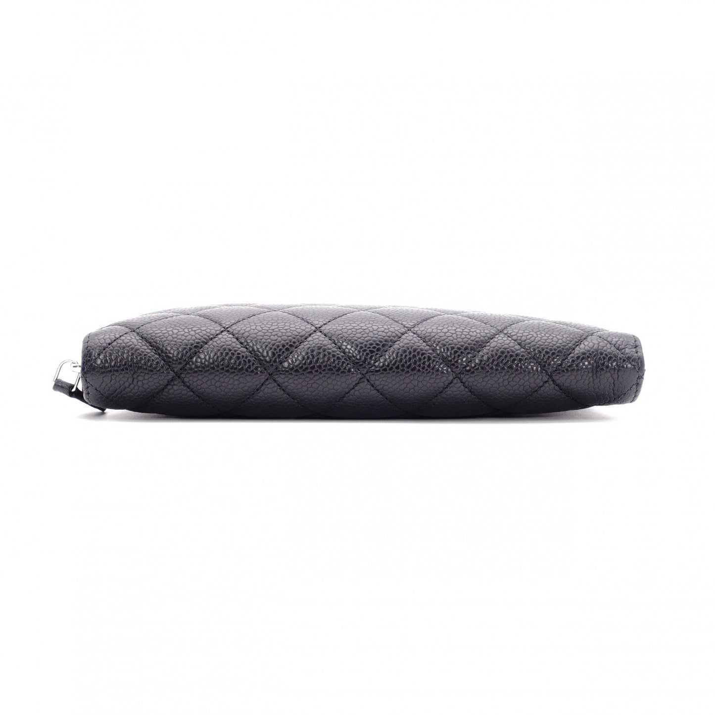 CHANEL Matelassé Long Wallet, Leather, Black, Silver Hardware