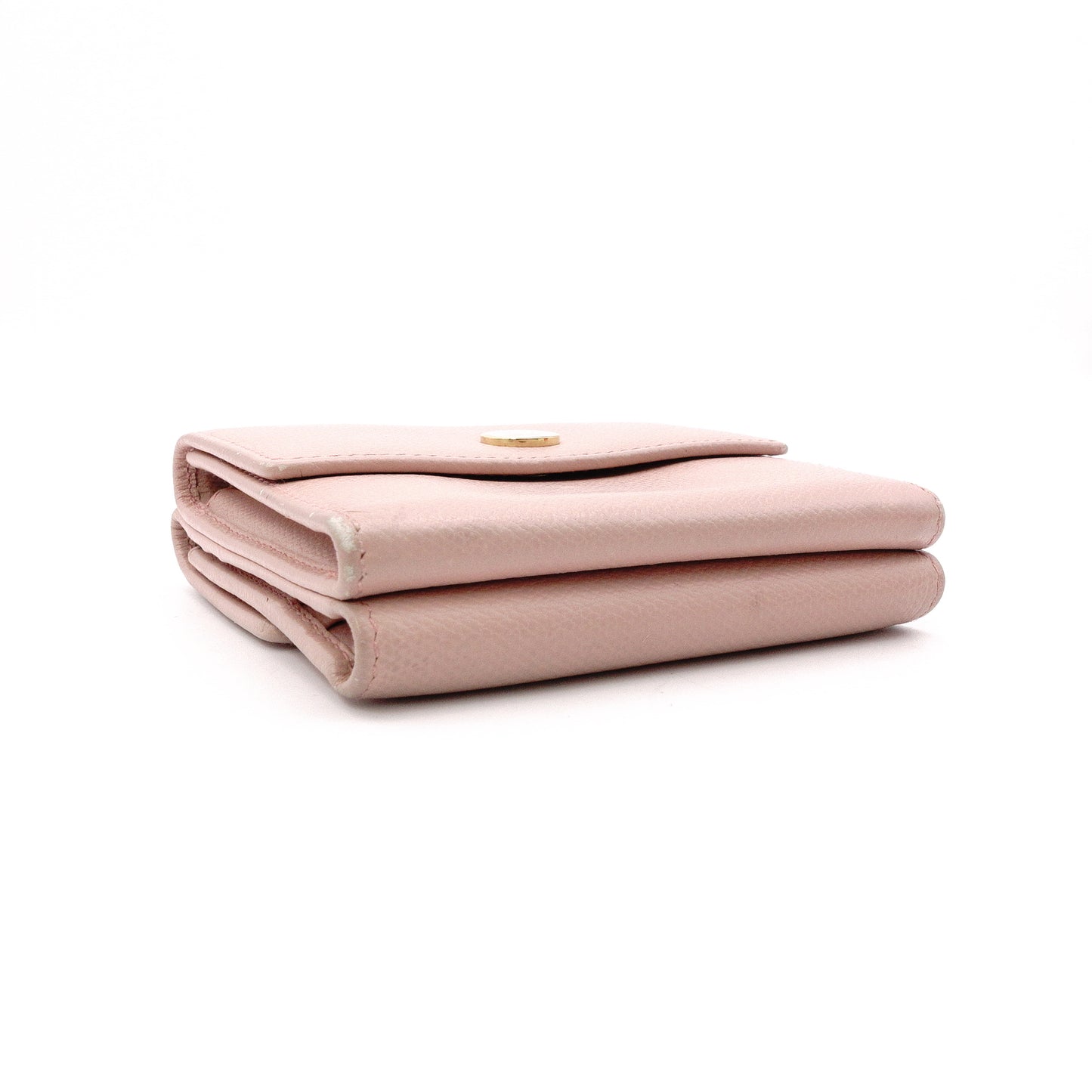 CHANEL Coco Logo Bifold Wallet, Leather, Pink, Women's, CC Logo, Gold Hardware