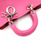 Christian Dior Diorissimo Handbag, Leather, Pink, 2-way, Silver Hardware