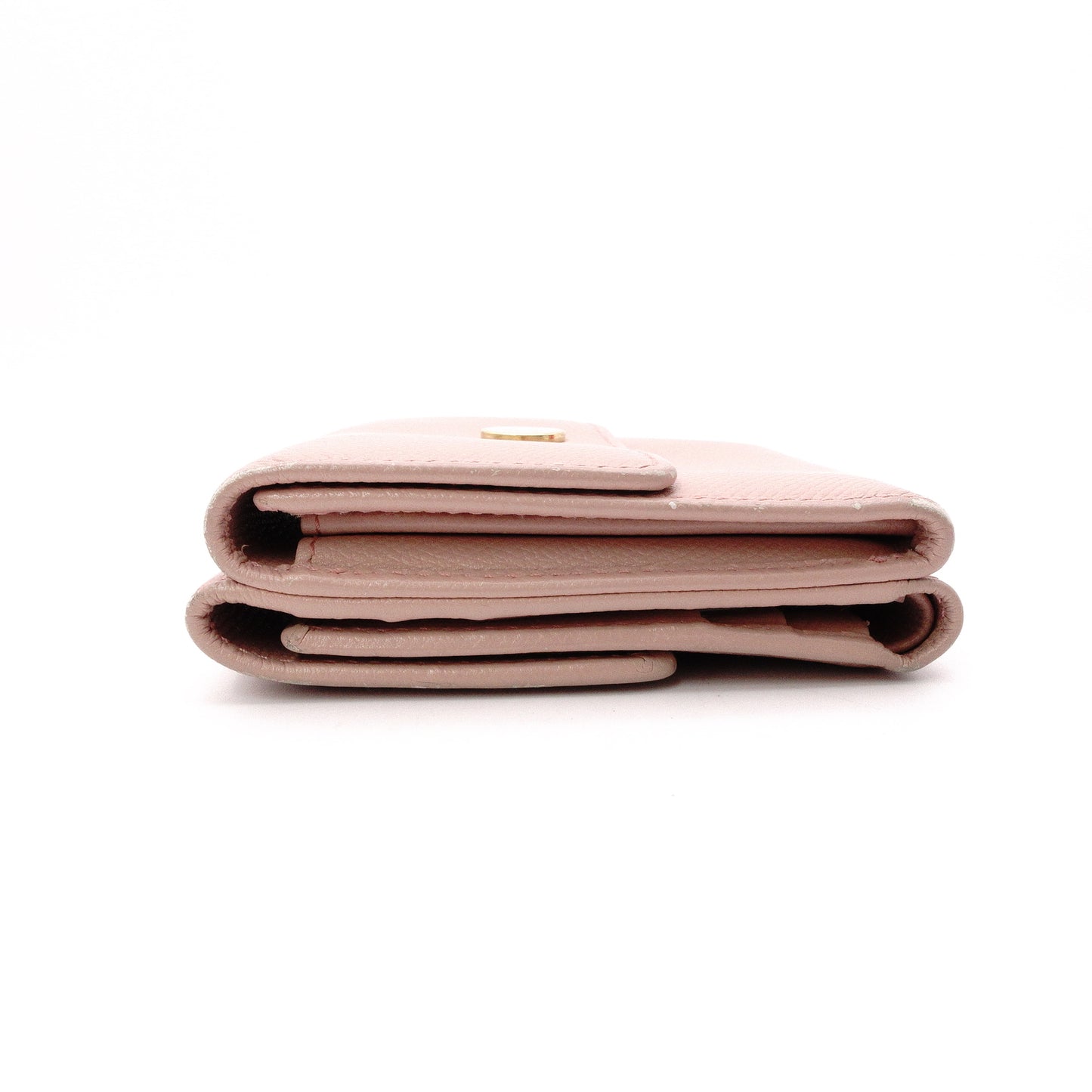 CHANEL Coco Logo Bifold Wallet, Leather, Pink, Women's, CC Logo, Gold Hardware