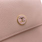 CHANEL Coco Logo Bifold Wallet, Leather, Pink, Women's, CC Logo, Gold Hardware