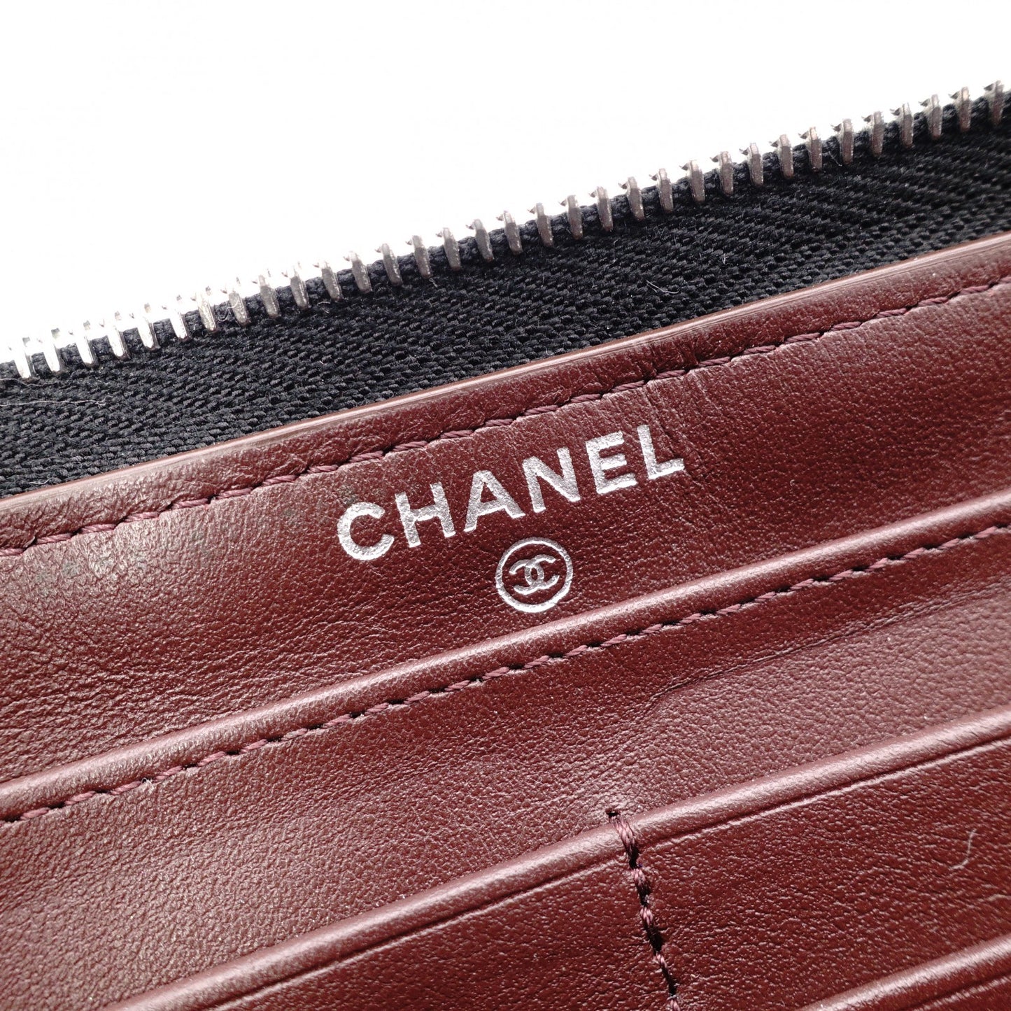 CHANEL Matelassé Long Wallet, Leather, Black, Silver Hardware