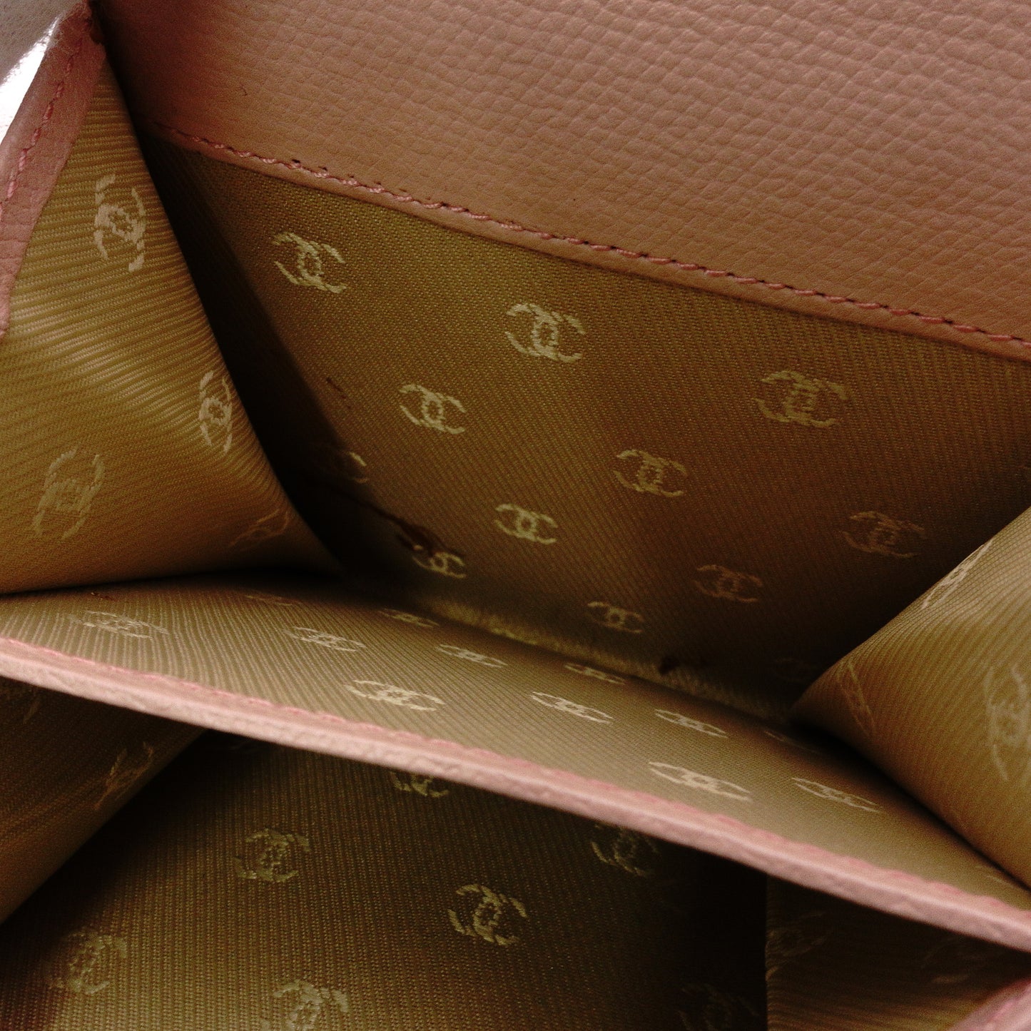 CHANEL Coco Logo Bifold Wallet, Leather, Pink, Women's, CC Logo, Gold Hardware