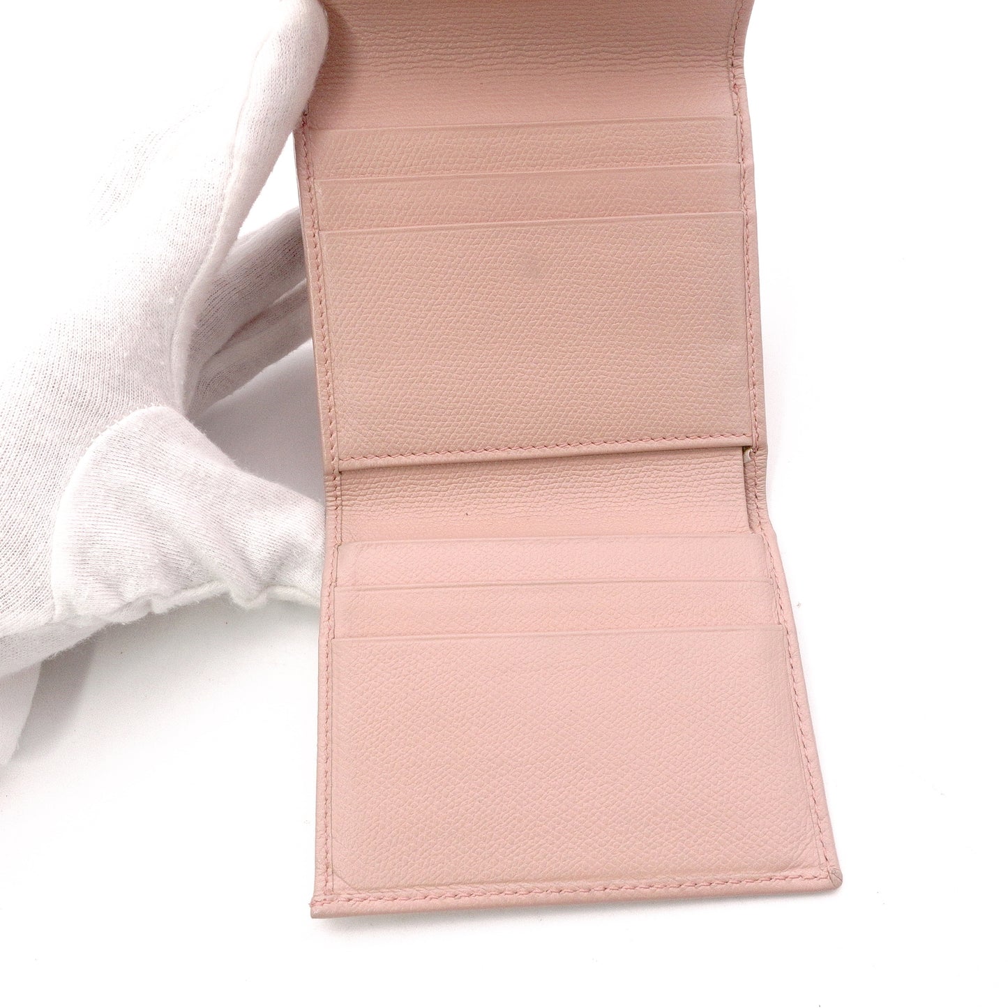 CHANEL Coco Logo Bifold Wallet, Leather, Pink, Women's, CC Logo, Gold Hardware