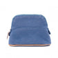 HERMES Bolide Pouch, Canvas, Blue, H Logo, Make-up Pouch