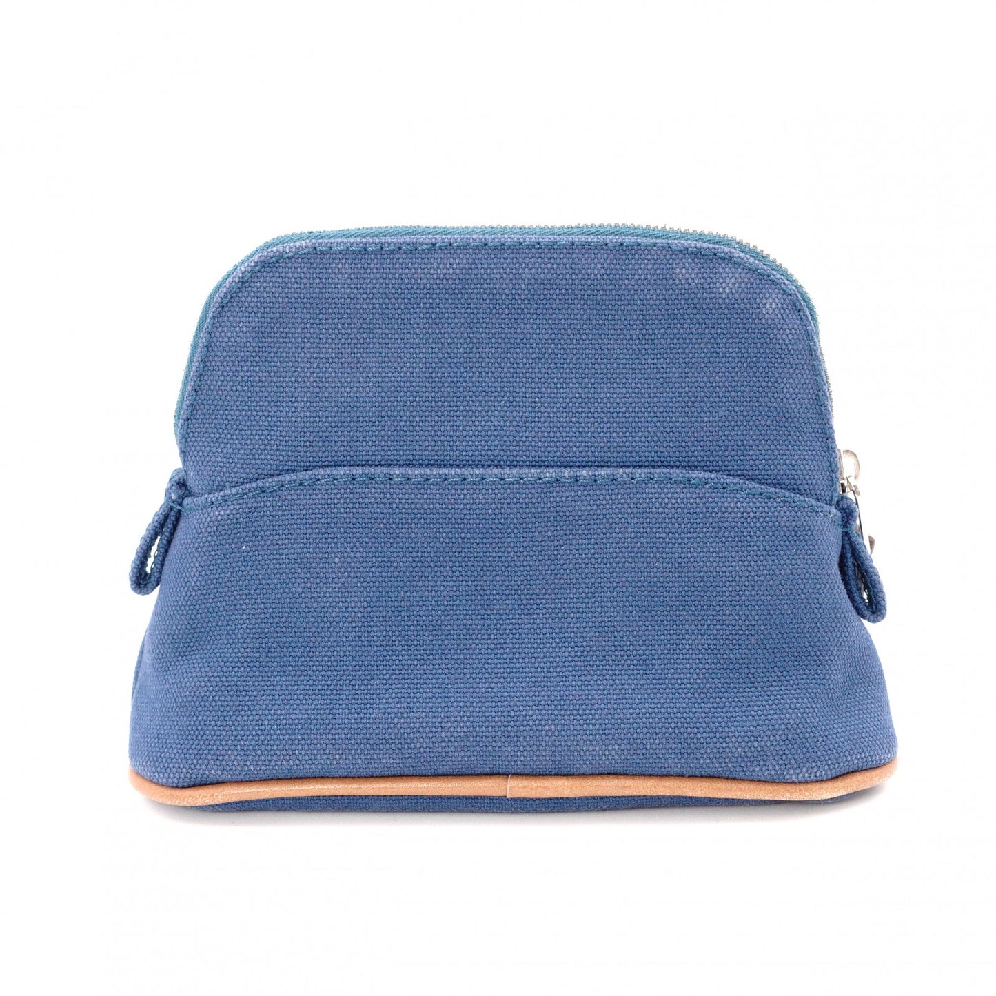 HERMES Bolide Pouch, Canvas, Blue, H Logo, Make-up Pouch